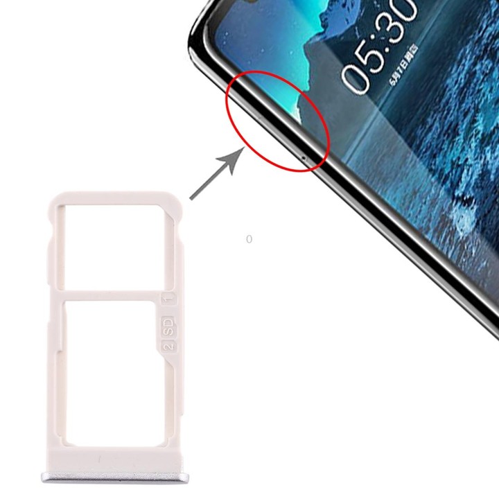 SIM Card Tray + SIM Card Tray / Micro SD Card Tray for Nokia 5.1 Plus / X5 TA-1102 TA-1105 TA-1108 TA-1109 TA-1112 TA-1120 TA-11