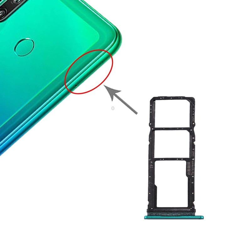 SIM Card Tray + SIM Card Tray + Micro SD Card Tray for Huawei P40 Lite E / Enjoy 10(Green)