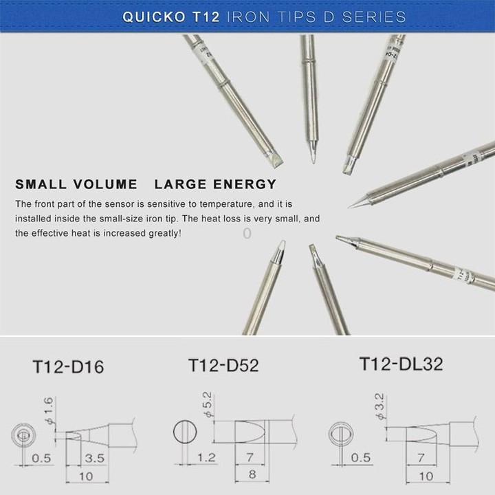 QUICKO T12-D16 Lead-free Soldering Iron Tip