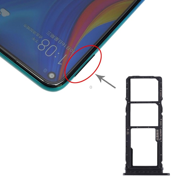 SIM Card Tray + SIM Card Tray + Micro SD Card Tray for Huawei Enjoy 10 / Honor Play 3 (Black)