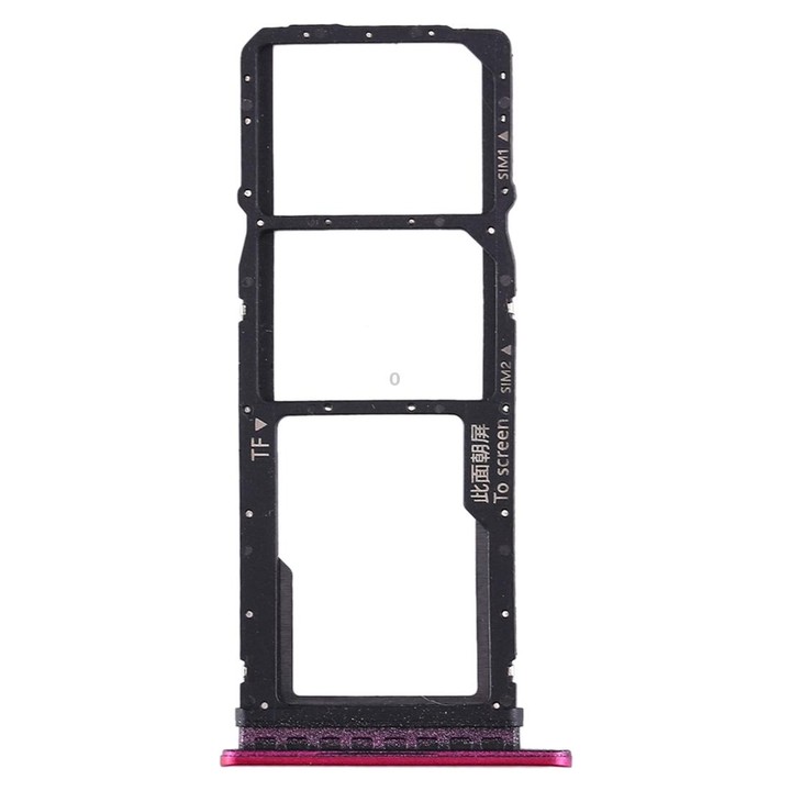 SIM Card Tray + SIM Card Tray + Micro SD Card Tray for Huawei Enjoy 10 / Honor Play 3 (Purplish Red)