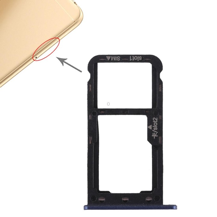 SIM Card Tray + SIM Card Tray / Micro SD Card for Huawei Enjoy 7 (Blue)