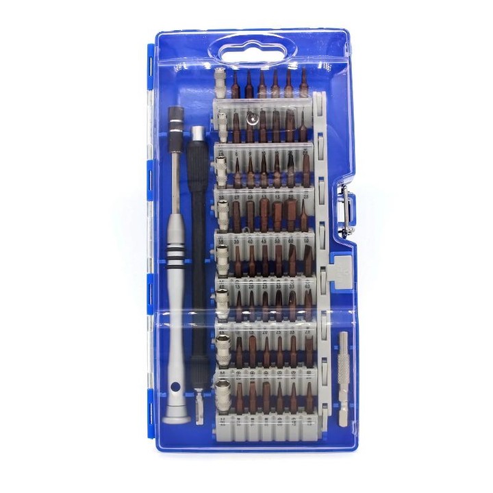 60 in 1 S2 Tool Steel Precision Screwdriver Nutdriver Bit Repair Tools Kit(Blue)