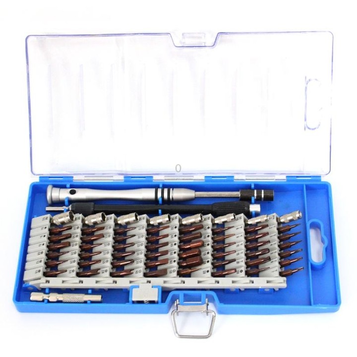 60 in 1 S2 Tool Steel Precision Screwdriver Nutdriver Bit Repair Tools Kit(Blue)