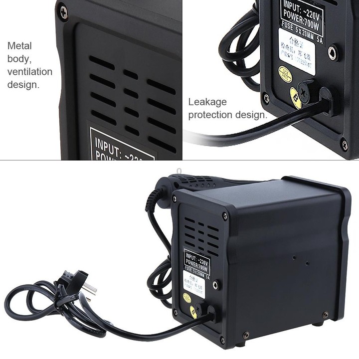 Kaisi K-858D SMD Hot-Air Soldering Station LED Digital Display Support Controllable Temperature for Desoldering + Air Nozzles, E