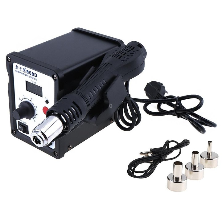 Kaisi K-858D SMD Hot-Air Soldering Station LED Digital Display Support Controllable Temperature for Desoldering + Air Nozzles, E