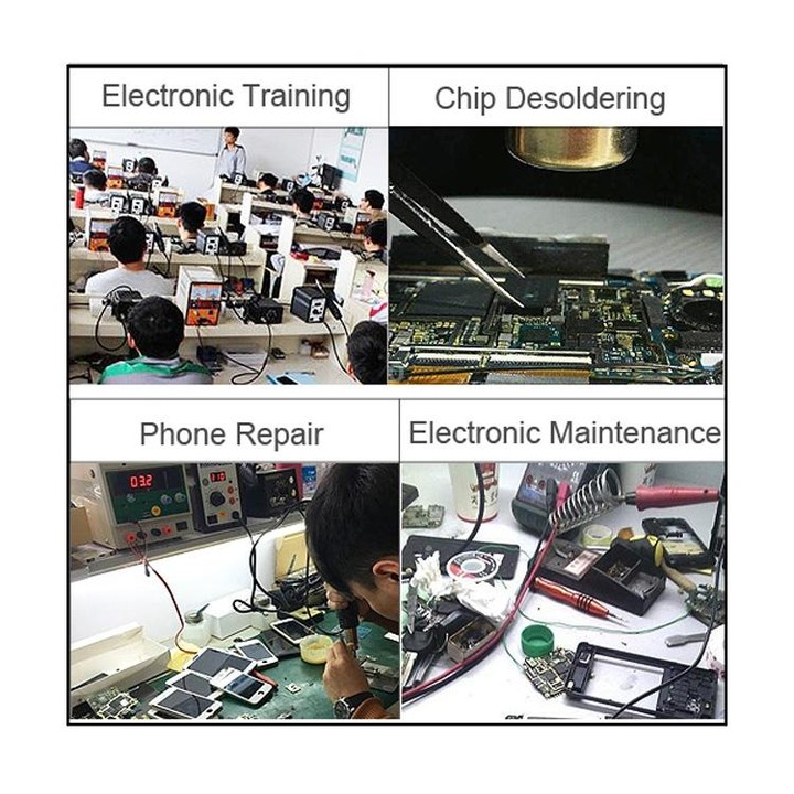 Kaisi K-858D SMD Hot-Air Soldering Station LED Digital Display Support Controllable Temperature for Desoldering + Air Nozzles, E
