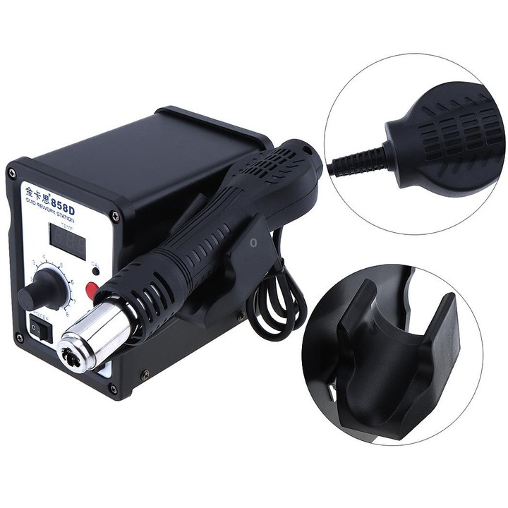 Kaisi K-858D SMD Hot-Air Soldering Station LED Digital Display Support Controllable Temperature for Desoldering + Air Nozzles, E