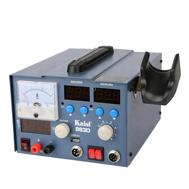 Kaisi K-863D 3 in 1 Hot Air Gun Soldering Station SMD Rework Station With 3A DC Power Supply for Phone PCB Welding Repair Machin