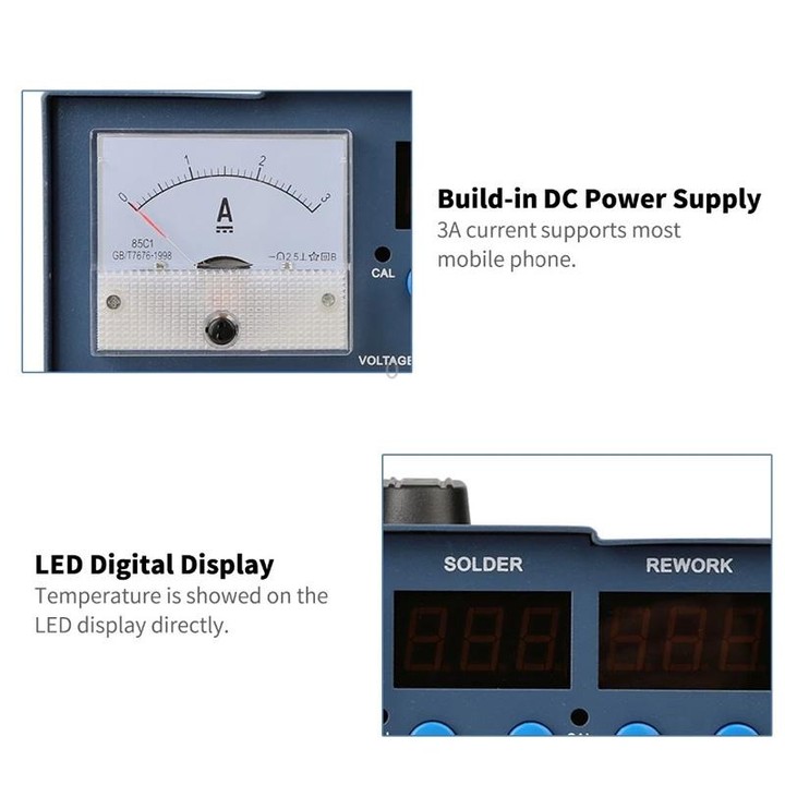 Kaisi K-863D 3 in 1 Hot Air Gun Soldering Station SMD Rework Station With 3A DC Power Supply for Phone PCB Welding Repair Machin