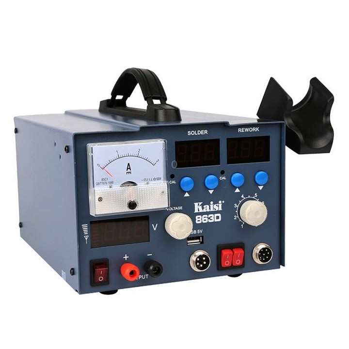 Kaisi K-863D 3 in 1 Hot Air Gun Soldering Station SMD Rework Station With 3A DC Power Supply for Phone PCB Welding Repair Machin