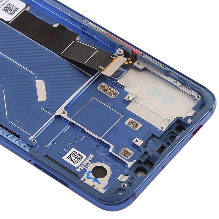 LCD Screen and Digitizer Full Assembly with Frame & Side Keys for Xiaomi Mi 8(Blue)