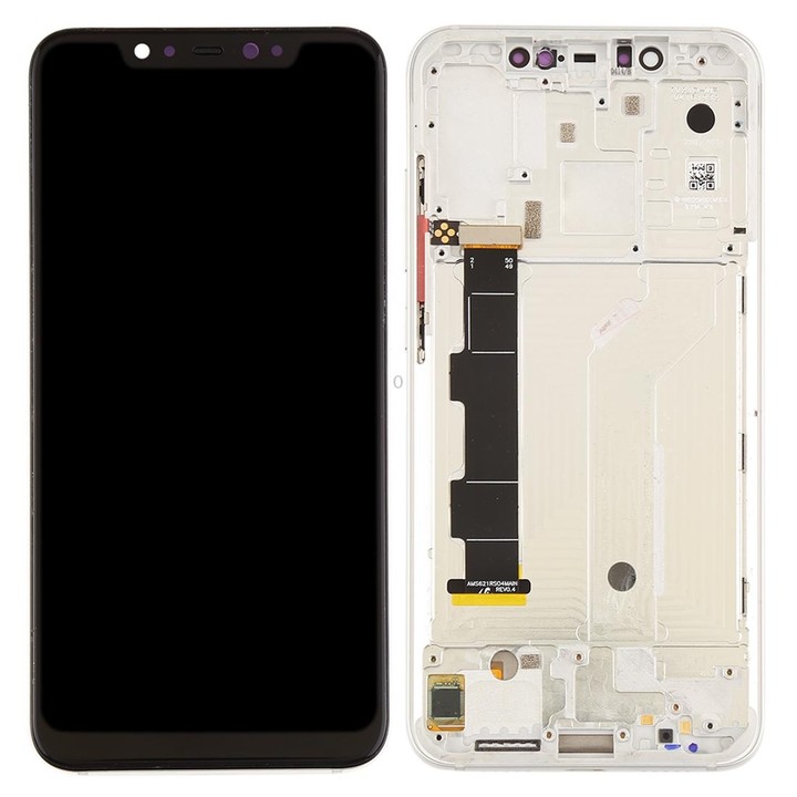 LCD Screen and Digitizer Full Assembly with Frame & Side Keys for Xiaomi Mi 8(Silver)