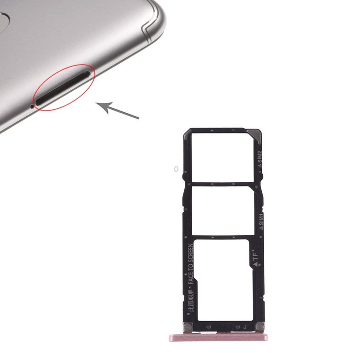SIM Card Tray + SIM Card Tray + Micro SD Card for Xiaomi Redmi S2(Rose Gold)
