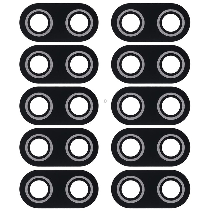 10 PCS Back Camera Lens Cover for Asus ZenFone Max Plus(M1) X018DC Pegasus 4s ZB570TL 5.7 inch (Black)