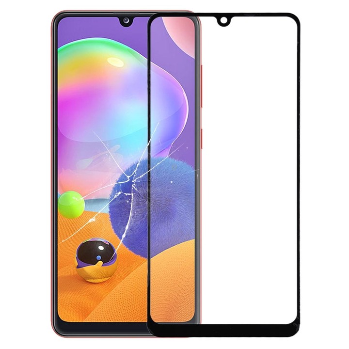 For Samsung Galaxy A31 Front Screen Outer Glass Lens (Black)