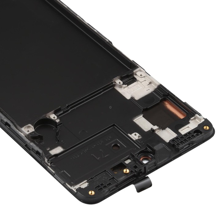 Original Super AMOLED LCD Screen for Galaxy A71 Digitizer Full Assembly with Frame (Black)