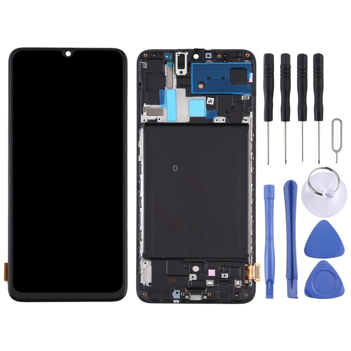 TFT LCD Screen for Samsung Galaxy A70 Digitizer Full Assembly with Frame, Not Supporting Fingerprint Identification (Black)