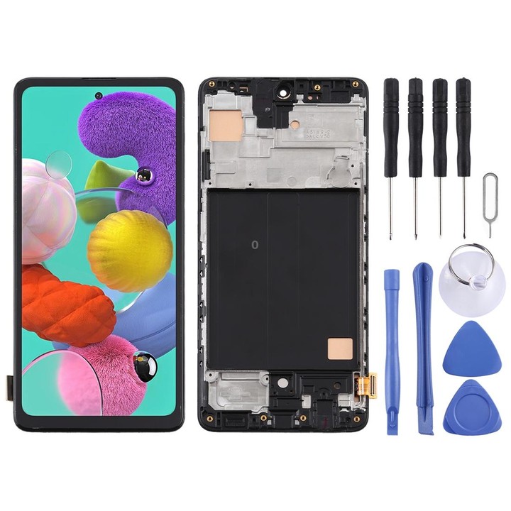 TFT Material LCD Screen and Digitizer Full Assembly With Frame, Not Supporting Fingerprint Identification for Samsung Galaxy A51