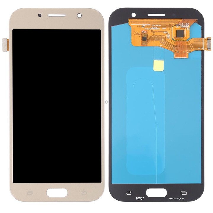 OLED LCD Screen for Galaxy A7 (2017), A720F, A720F/DS with Digitizer Full Assembly (Gold)