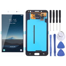 OLED LCD Screen for Galaxy C8, C710F/DS, C7100 with Digitizer Full Assembly (White)
