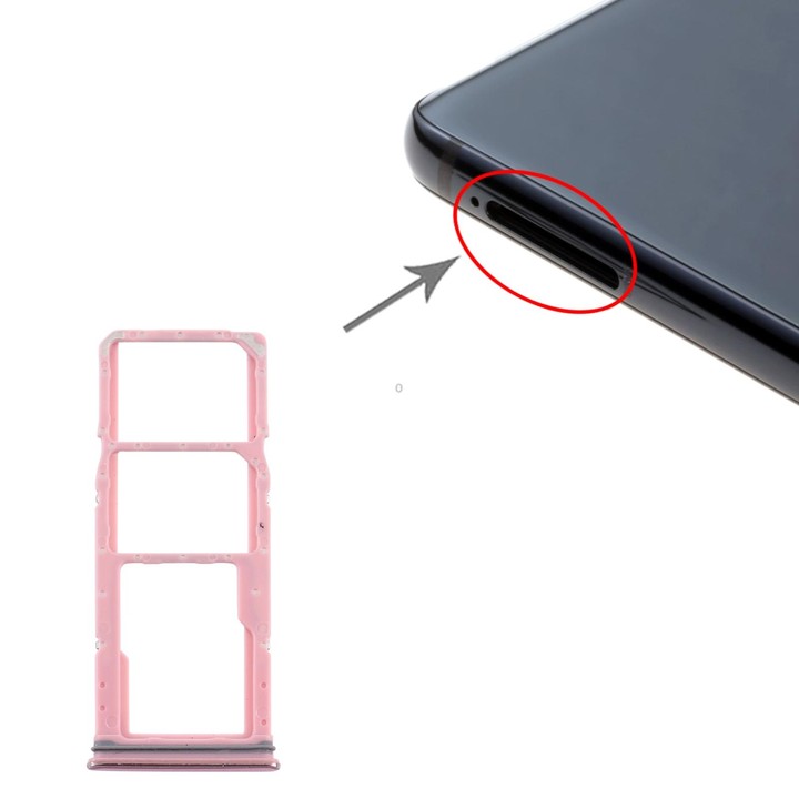 For Samsung Galaxy A9 (2018) SM-A920 SIM Card Tray + SIM Card Tray + Micro SD Card Tray (Pink)