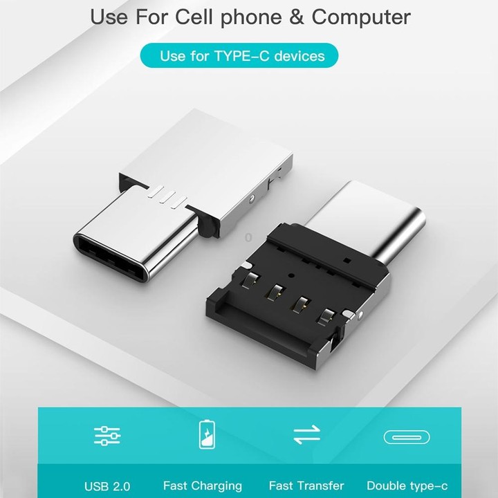 Mini Aluminum Alloy USB-C / Type-C Male to USB Female OTG Adapter Connector