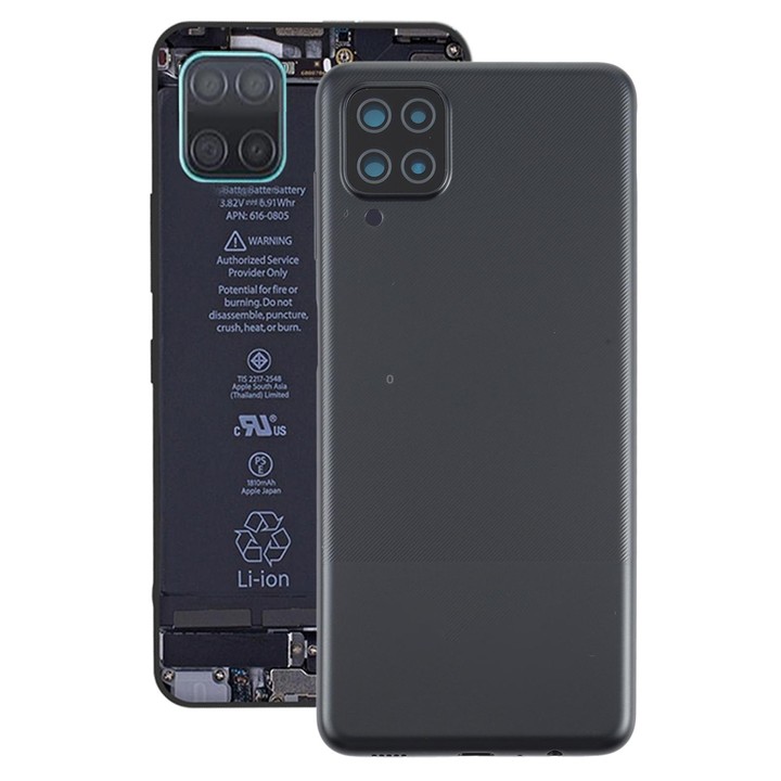 For Samsung Galaxy A12 Battery Back Cover (Black)
