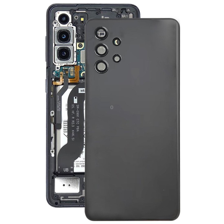 For Samsung Galaxy A32 4G Battery Back Cover with Camera Lens Frame (Black)