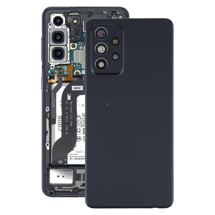 For Samsung Galaxy A52 5G / A52 4G Battery Back Cover with Camera Lens Frame (Black)