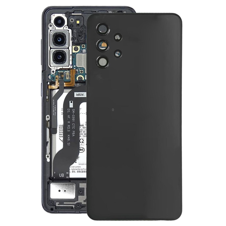 For Samsung Galaxy A32 5G Battery Back Cover with Camera Lens Frame(Black)