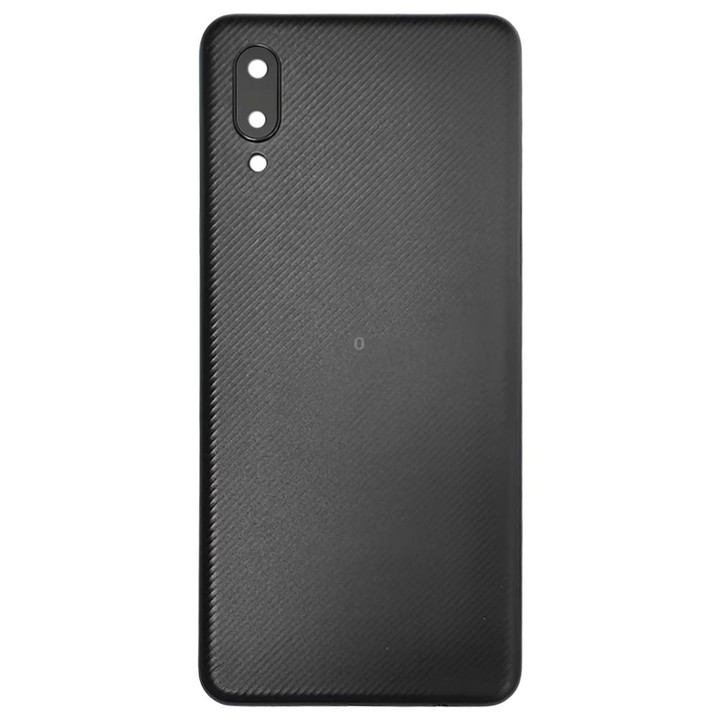 For Samsung Galaxy A02 Battery Back Cover with Camera Lens Frame (Black)