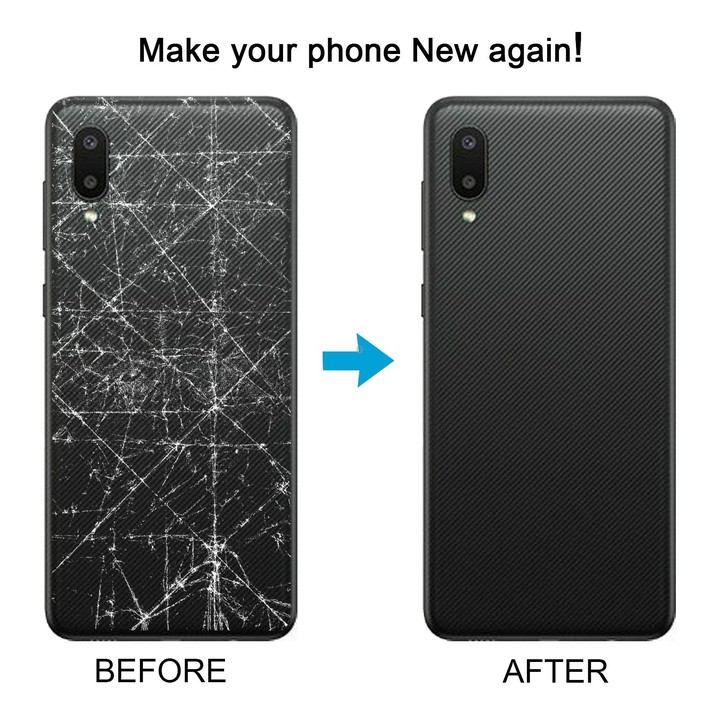 For Samsung Galaxy A02 Battery Back Cover with Camera Lens Frame (Black)