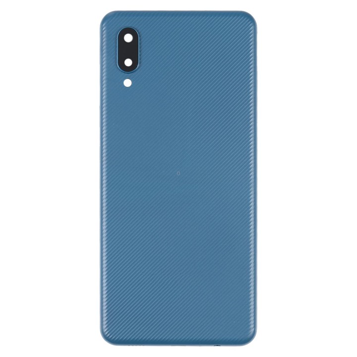 For Samsung Galaxy A02 Battery Back Cover with Camera Lens Frame (Blue)