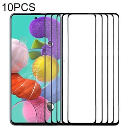 For Samsung Galaxy A51 10pcs Front Screen Outer Glass Lens (Black)