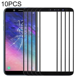 For Samsung Galaxy A6 (2018) 10pcs Front Screen Outer Glass Lens (Black)