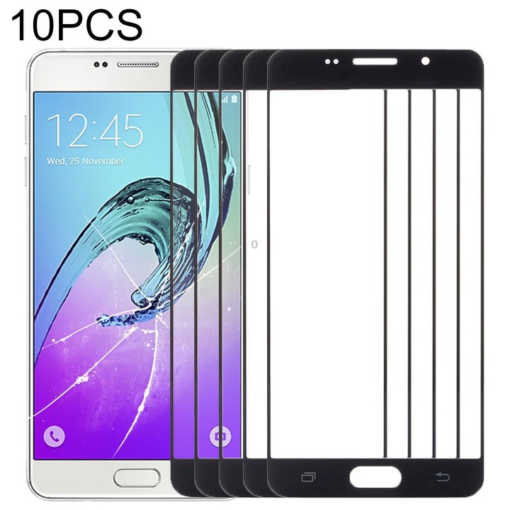 For Samsung Galaxy A5 (2016) / A510 10pcs Front Screen Outer Glass Lens (Black)