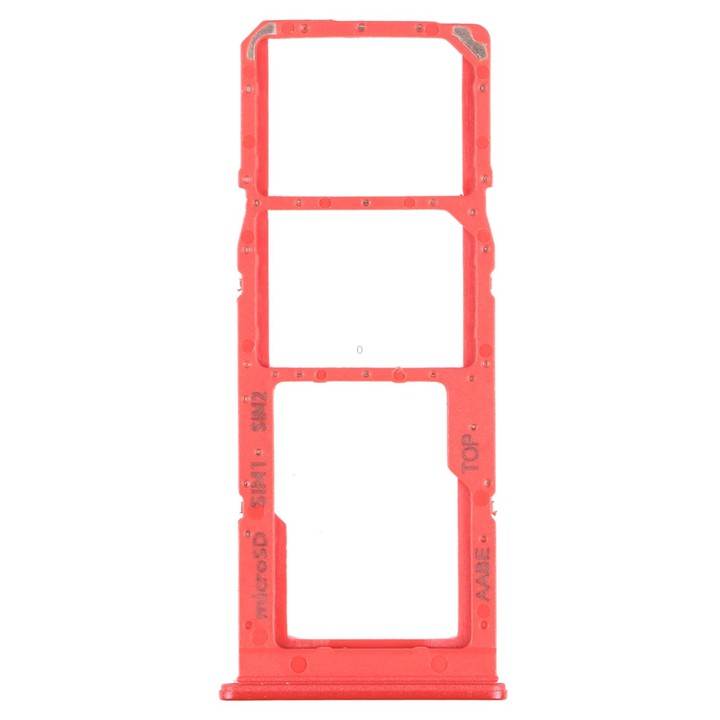 For Samsung Galaxy A12 SM-A125 SIM Card Tray + SIM Card Tray + Micro SD Card Tray (Red)