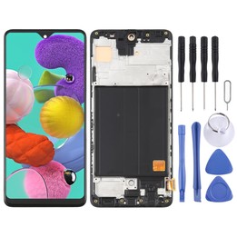 OLED LCD Screen for Samsung Galaxy A51 4G SM-A515(6.36 inch) Digitizer Full Assembly with Frame (Black)