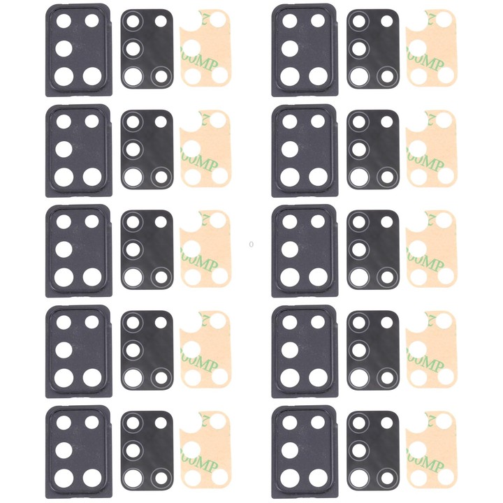 For Samsung Galaxy A21s SM-A217 10pcs Camera Lens Cover (Black)