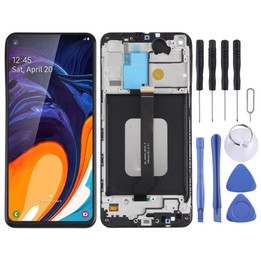 Original LCD Screen for Samsung Galaxy A60 SM-A606 Digitizer Full Assembly with Frame (Black)