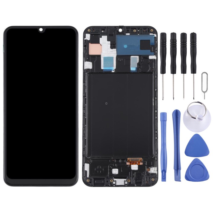 Original Super AMOLED LCD Screen for Samsung Galaxy A30 SM-A305 Digitizer Full Assembly with Frame (Black)