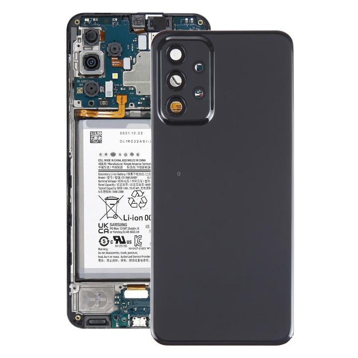 For Samsung Galaxy A23 5G SM-A236A Battery Back Cover with Camera Lens Frame(Black)