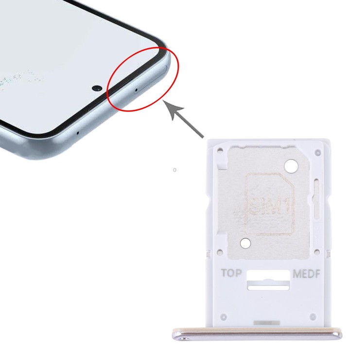For Samsung Galaxy A54 SM-A546 Original SIM Card Tray + Micro SD Card Tray (Gold)