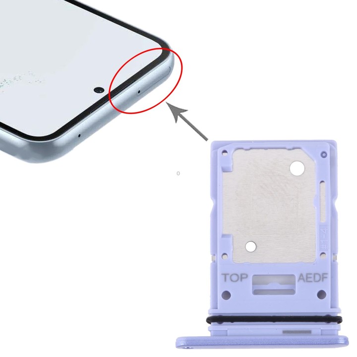 For Samsung Galaxy A54 SM-A546 Original SIM Card Tray + Micro SD Card Tray (Purple)