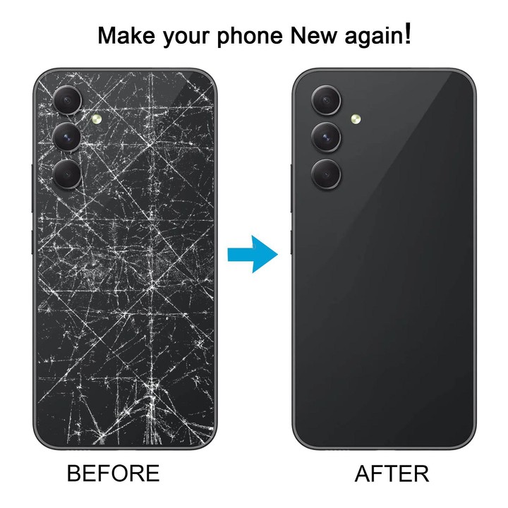 For Samsung Galaxy A54 SM-A546B Battery Back Cover with Camera Lens Frame(Black)