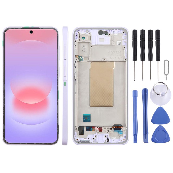 For Galaxy A37 SM-A376B Original LCD Screen Digitizer Full Assembly with Frame (Purple)