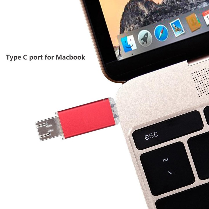 16GB 3 in 1 USB-C / Type-C + USB 2.0 + OTG Flash Disk, For Type-C Smartphones & PC Computer(Red)