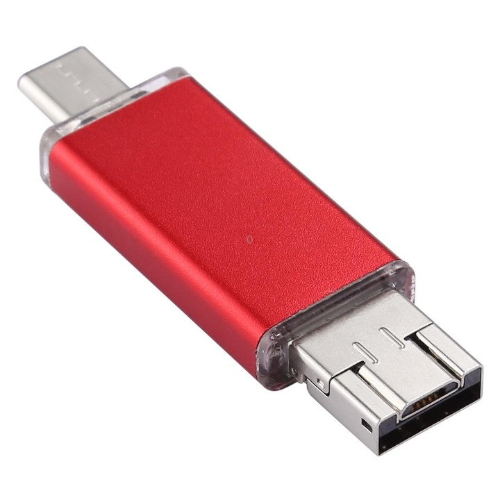 32GB 3 in 1 USB-C / Type-C + USB 2.0 + OTG Flash Disk, For Type-C Smartphones & PC Computer (Red)