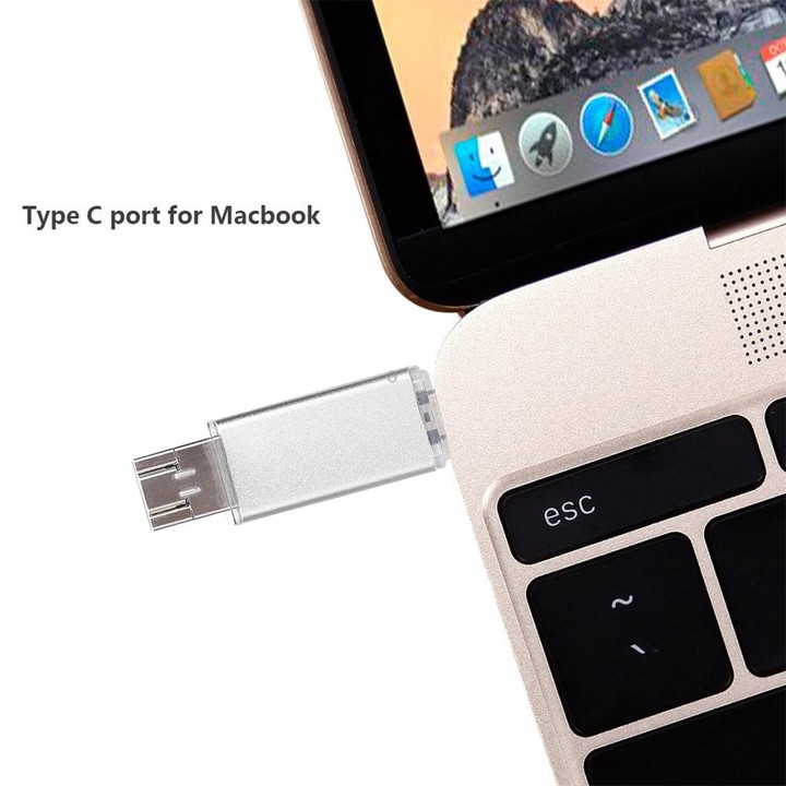 32GB 3 in 1 USB-C / Type-C + USB 2.0 + OTG Flash Disk, For Type-C Smartphones & PC Computer (Silver)